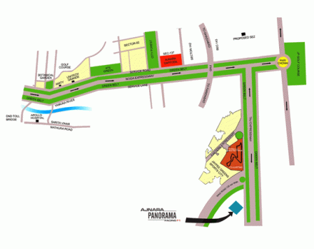 Ajnara Panorama Yamuna Expressway Location Map